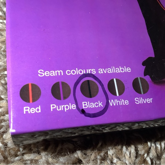 Scarlet by Silky opaque seamer tights, back seam, color black/black, size: L - Picture 3 of 12